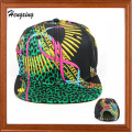 Custom Floral Flat Peak Snapback Caps 6 Panel Snapback Hats